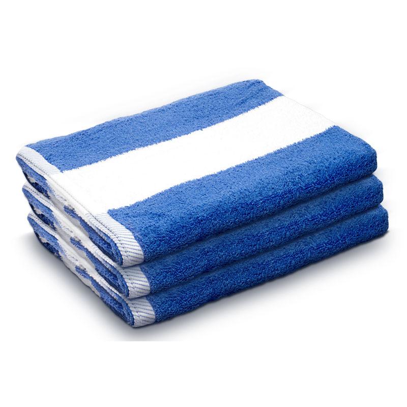 Toalla de piscina listada azul / blanco