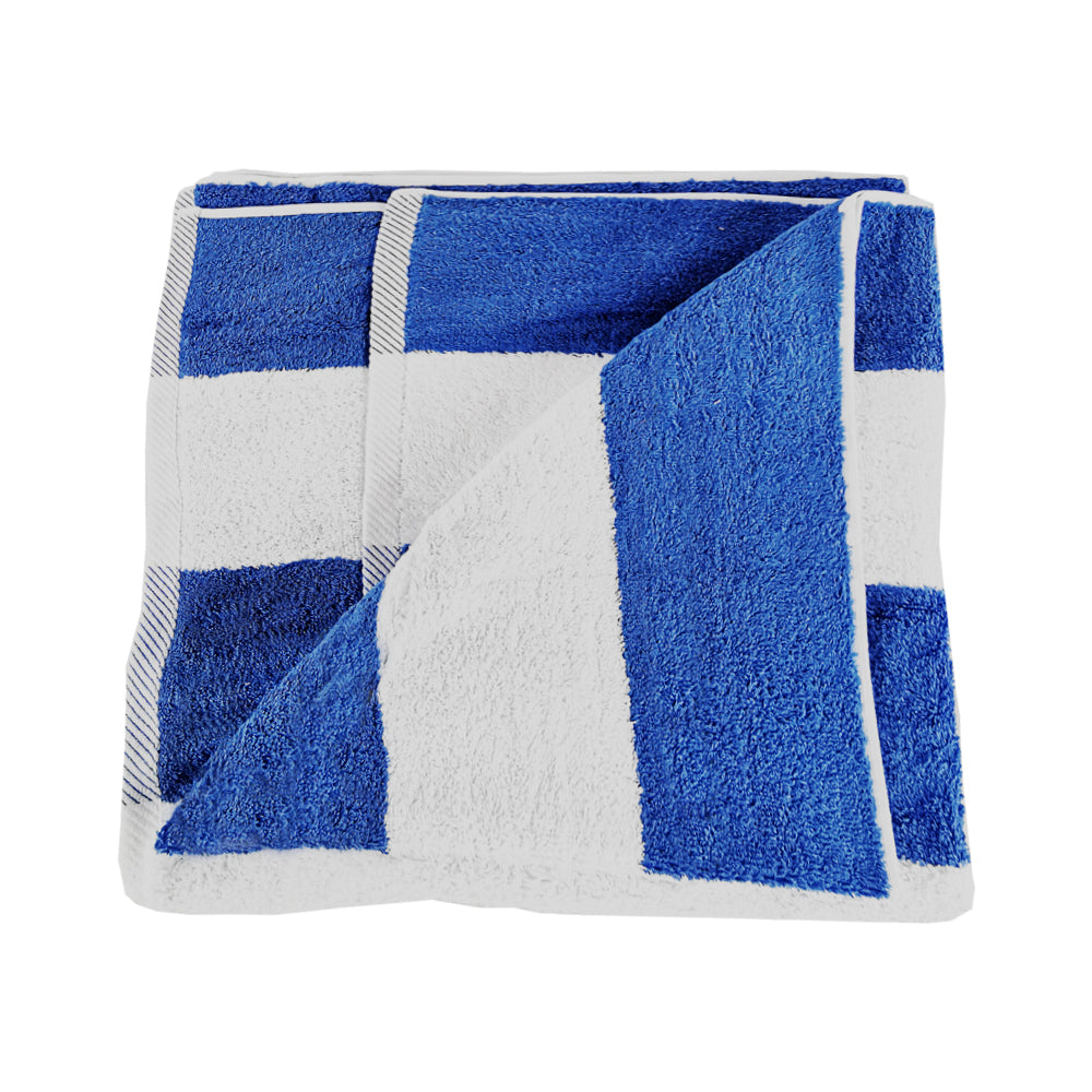 Toalla de piscina listada azul / blanco