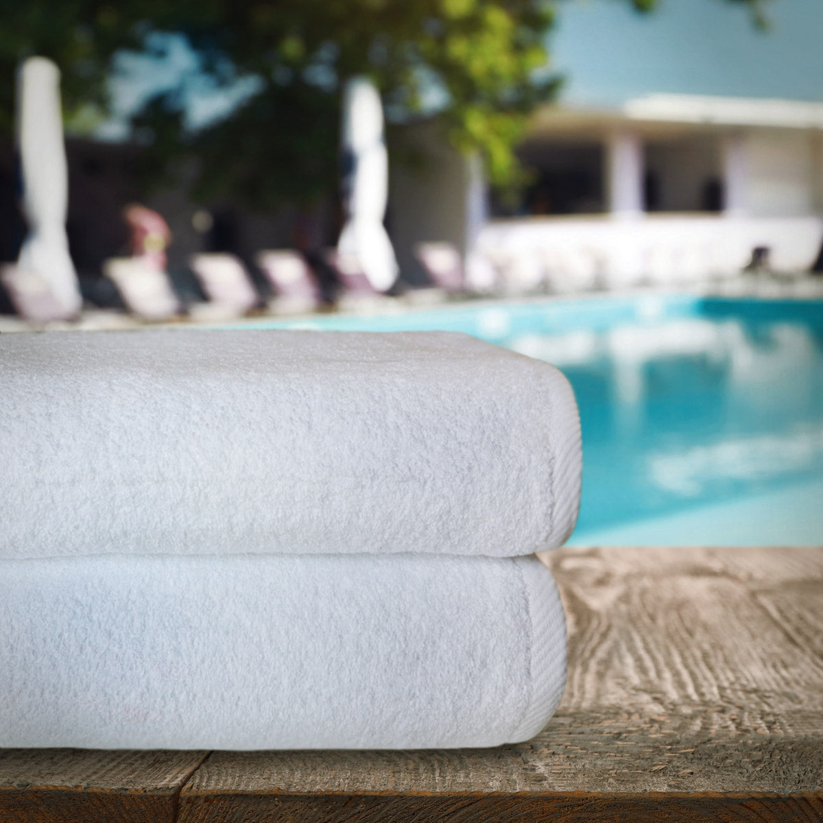 Pack de 6 toallas blancas para hoteles, spas, albercas o gimnasios