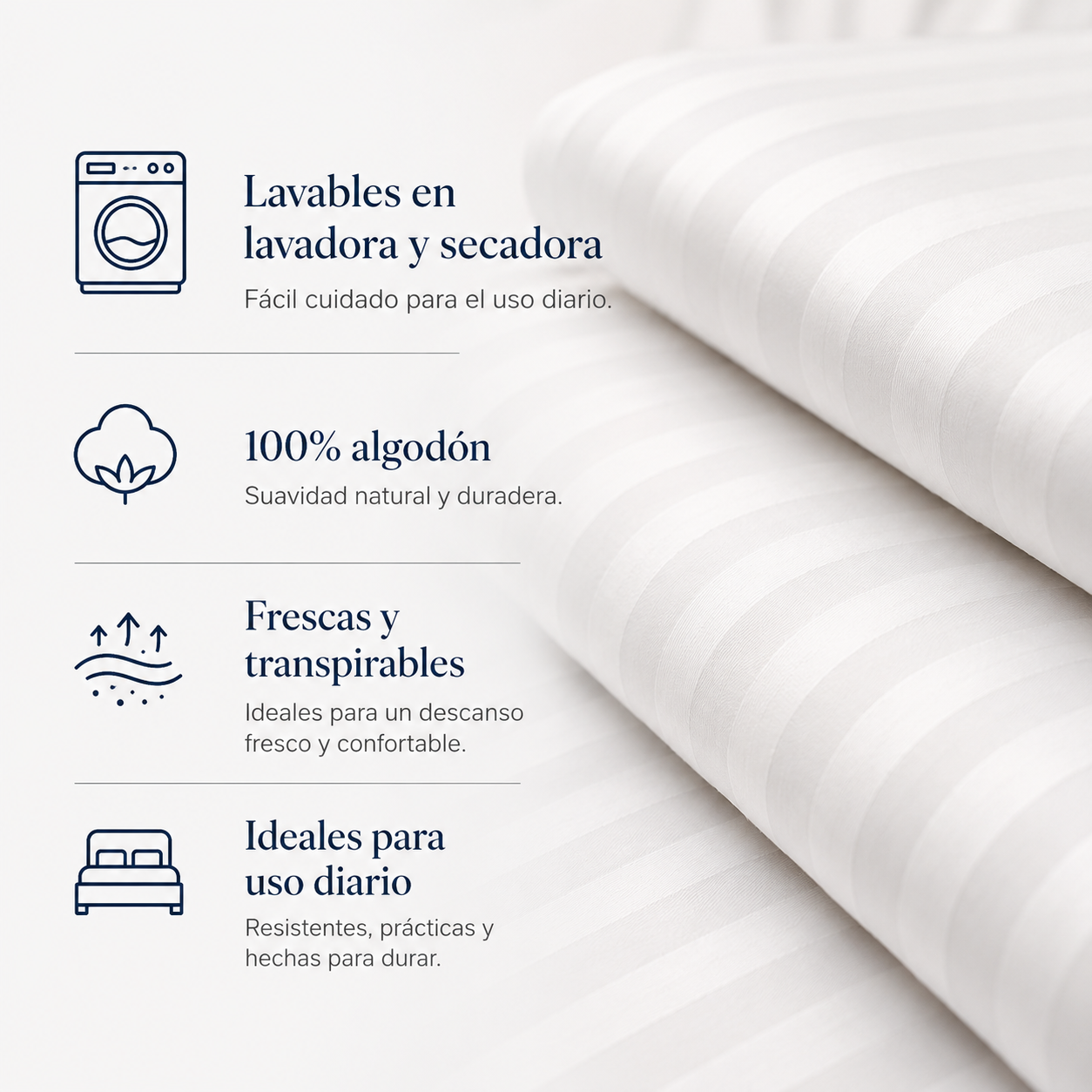 Juego de Sábanas Satin Stripe 300 H 100% Algodón
