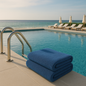 Toalla de piscina azul rey
