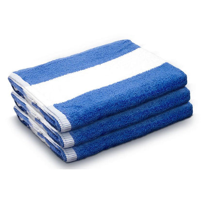Toalla de piscina listada azul / blanco