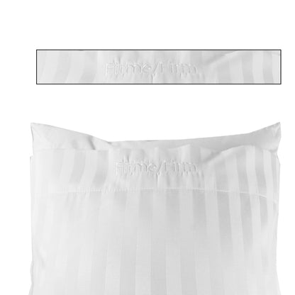 Combo de 10 Fundas para Almohada Satin Stripe de 250 hilos, mezcla 50% algodón 50% poliéster, Bordado en Color Blanco (Firme/Firm, Suave/Soft)