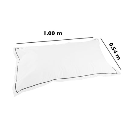 Combo de 4 Fundas para Almohada K.S. de 300 hilos, mezcla 60% algodón, 40% poliéster, Bordado Color Gris en el perímetro